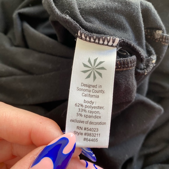 Athleta black racerback tank mini - midi ruched dress - soft, comfy - Picture 9 of 9